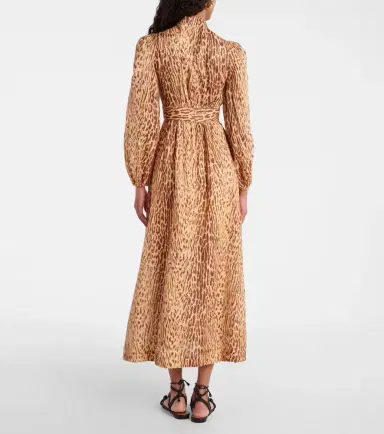 Zimmermann Cascadian leopard-print linen midi dress | Thumbnail 4 Zimmermann Cascadian leopard-print linen midi dress | Thumbnail 4