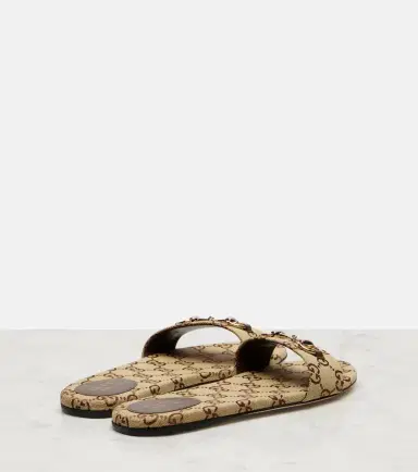 Gucci Horsebit GG canvas slides | Thumbnail 4 Gucci Horsebit GG canvas slides | Thumbnail 4