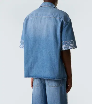 Loewe Anagram denim bowling shirt | Thumbnail 3 Loewe Anagram denim bowling shirt | Thumbnail 3