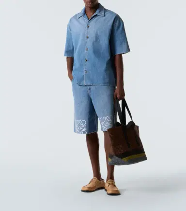Loewe Anagram denim bowling shirt | Thumbnail 4 Loewe Anagram denim bowling shirt | Thumbnail 4