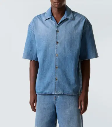 Loewe Anagram denim bowling shirt | Thumbnail 5 Loewe Anagram denim bowling shirt | Thumbnail 5