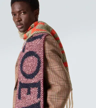 Loewe Fringed logo alpaca and wool-blend scarf | Thumbnail 4 Loewe Fringed logo alpaca and wool-blend scarf | Thumbnail 4