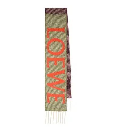 Loewe Fringed logo alpaca and wool-blend scarf | Thumbnail 1 Loewe Fringed logo alpaca and wool-blend scarf | Thumbnail 1