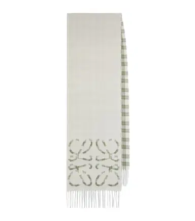 Loewe Anagram checked silk and cashmere scarf | Thumbnail 1 Loewe Anagram checked silk and cashmere scarf | Thumbnail 1
