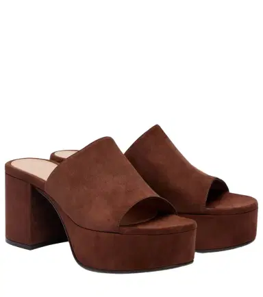 Gianvito Rossi Suede platform mules | Thumbnail 1 Gianvito Rossi Suede platform mules | Thumbnail 1
