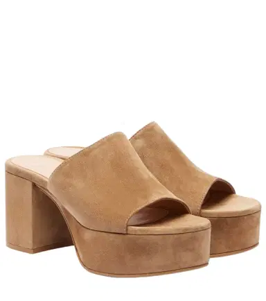 Gianvito Rossi Suede platform mules | Thumbnail 1 Gianvito Rossi Suede platform mules | Thumbnail 1