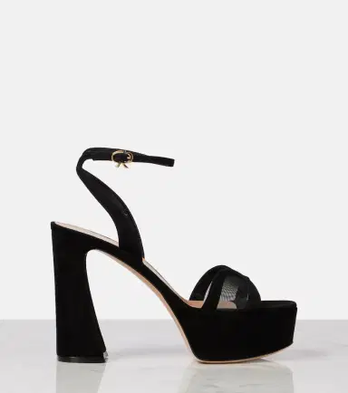 Gianvito Rossi 120 suede and mesh platform sandals | Thumbnail 3 Gianvito Rossi 120 suede and mesh platform sandals | Thumbnail 3