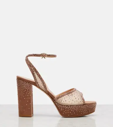 Gianvito Rossi Rania organza and suede platform sandals | Thumbnail 3 Gianvito Rossi Rania organza and suede platform sandals | Thumbnail 3