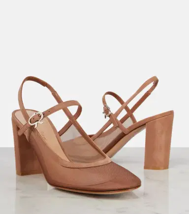 Gianvito Rossi Francoise 85 suede-trimmed slingback pumps | Thumbnail 3 Gianvito Rossi Francoise 85 suede-trimmed slingback pumps | Thumbnail 3