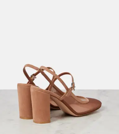 Gianvito Rossi Francoise 85 suede-trimmed slingback pumps | Thumbnail 4 Gianvito Rossi Francoise 85 suede-trimmed slingback pumps | Thumbnail 4
