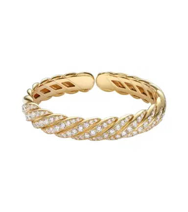 David Yurman Sculpted Cable Flex 18kt gold bracelet with diamonds | Thumbnail 1 David Yurman Sculpted Cable Flex 18kt gold bracelet with diamonds | Thumbnail 1