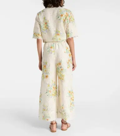 Alemais Alémais Juliette floral linen wide-leg pants | Thumbnail 2 Alemais Alémais Juliette floral linen wide-leg pants | Thumbnail 2