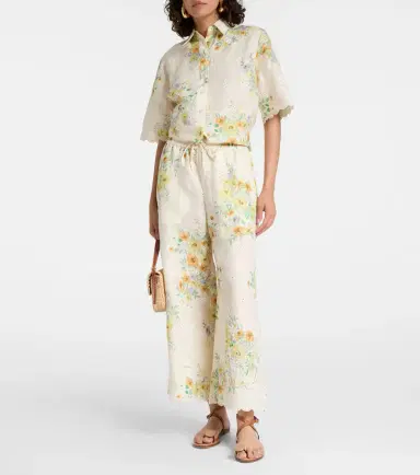 Alemais Alémais Juliette floral linen wide-leg pants | Thumbnail 3 Alemais Alémais Juliette floral linen wide-leg pants | Thumbnail 3