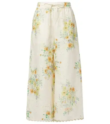 Alemais Alémais Juliette floral linen wide-leg pants | Thumbnail 1 Alemais Alémais Juliette floral linen wide-leg pants | Thumbnail 1