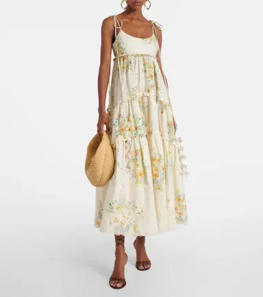 Alemais Alémais Juliette floral tiered cotton midi dress | Thumbnail 2 Alemais Alémais Juliette floral tiered cotton midi dress | Thumbnail 2