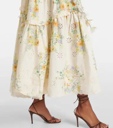 Alemais Alémais Juliette floral tiered cotton midi dress | Thumbnail 4 Alemais Alémais Juliette floral tiered cotton midi dress | Thumbnail 4