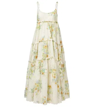 Alemais Alémais Juliette floral tiered cotton midi dress | Thumbnail 1 Alemais Alémais Juliette floral tiered cotton midi dress | Thumbnail 1