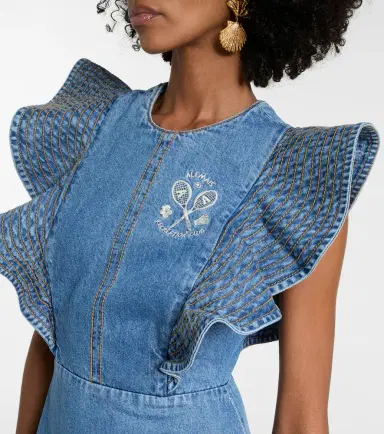 Alemais Alémais Stephi ruffled denim maxi dress | Thumbnail 2 Alemais Alémais Stephi ruffled denim maxi dress | Thumbnail 2
