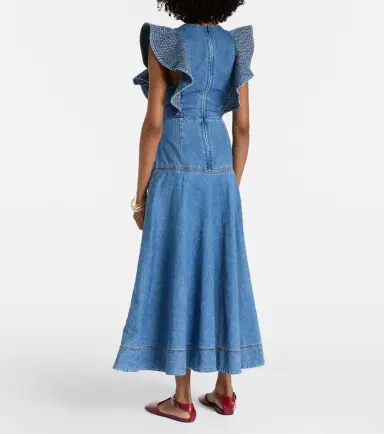 Alemais Alémais Stephi ruffled denim maxi dress | Thumbnail 4 Alemais Alémais Stephi ruffled denim maxi dress | Thumbnail 4