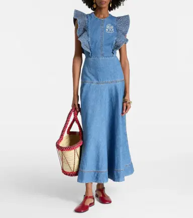 Alemais Alémais Stephi ruffled denim maxi dress | Thumbnail 5 Alemais Alémais Stephi ruffled denim maxi dress | Thumbnail 5