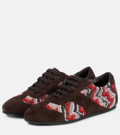 Missoni Lamé-trimmed suede sneakers | Thumbnail 3 Missoni Lamé-trimmed suede sneakers | Thumbnail 3