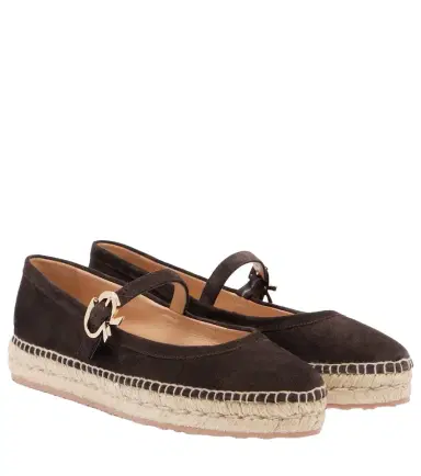 Gianvito Rossi Elda suede espadrilles Mary Jane flats | Thumbnail 1 Gianvito Rossi Elda suede espadrilles Mary Jane flats | Thumbnail 1