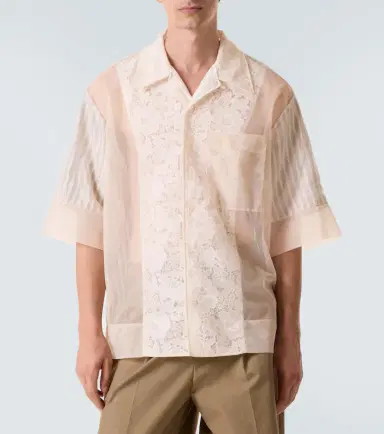 Simone Rocha Patchwork lace bowling shirt | Thumbnail 2 Simone Rocha Patchwork lace bowling shirt | Thumbnail 2