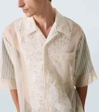 Simone Rocha Patchwork lace bowling shirt | Thumbnail 3 Simone Rocha Patchwork lace bowling shirt | Thumbnail 3