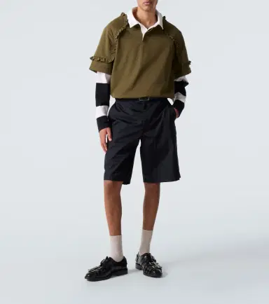 Simone Rocha Layered ruffled cotton jersey polo shirt | Thumbnail 2 Simone Rocha Layered ruffled cotton jersey polo shirt | Thumbnail 2