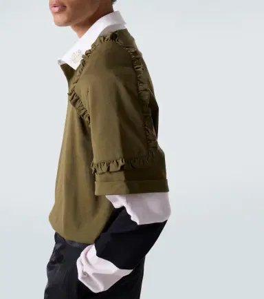 Simone Rocha Layered ruffled cotton jersey polo shirt | Thumbnail 3 Simone Rocha Layered ruffled cotton jersey polo shirt | Thumbnail 3
