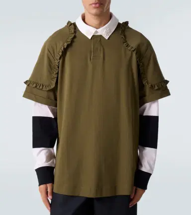 Simone Rocha Layered ruffled cotton jersey polo shirt | Thumbnail 7 Simone Rocha Layered ruffled cotton jersey polo shirt | Thumbnail 7