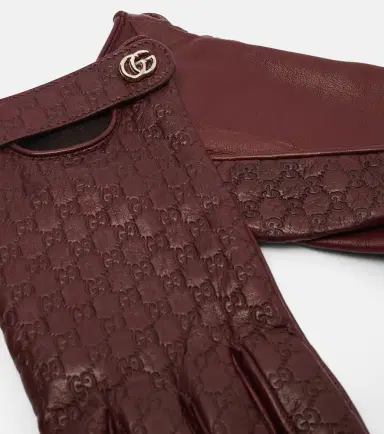 Gucci Double G GG debossed leather gloves | Thumbnail 2 Gucci Double G GG debossed leather gloves | Thumbnail 2