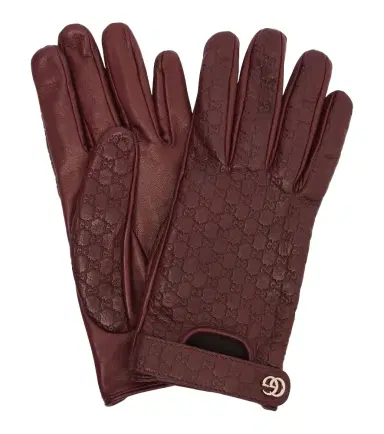 Gucci Double G GG debossed leather gloves | Thumbnail 1 Gucci Double G GG debossed leather gloves | Thumbnail 1