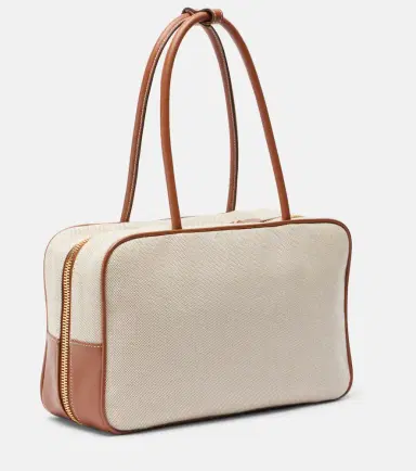 Miu Miu Beau leather-trimmed canvas tote bag | Thumbnail 2 Miu Miu Beau leather-trimmed canvas tote bag | Thumbnail 2