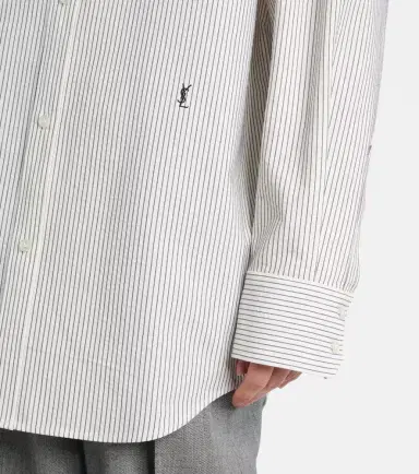 Saint Laurent Cassandre striped cotton shirt | Thumbnail 4 Saint Laurent Cassandre striped cotton shirt | Thumbnail 4