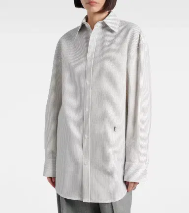 Saint Laurent Cassandre striped cotton shirt | Thumbnail 5 Saint Laurent Cassandre striped cotton shirt | Thumbnail 5