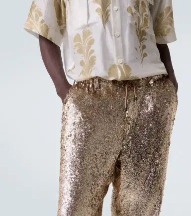 Dries Van Noten Sequined straight pants | Thumbnail 2 Dries Van Noten Sequined straight pants | Thumbnail 2