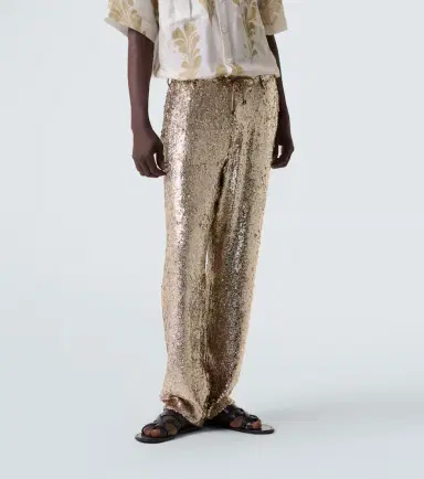 Dries Van Noten Sequined straight pants | Thumbnail 3 Dries Van Noten Sequined straight pants | Thumbnail 3