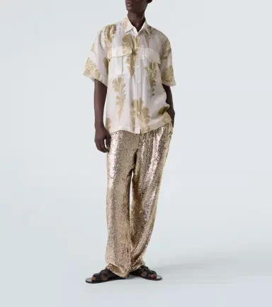 Dries Van Noten Sequined straight pants | Thumbnail 5 Dries Van Noten Sequined straight pants | Thumbnail 5