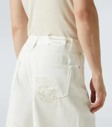 Dries Van Noten Embroidered denim Bermuda shorts | Thumbnail 2 Dries Van Noten Embroidered denim Bermuda shorts | Thumbnail 2