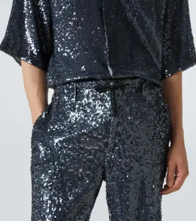 Dries Van Noten Sequined straight pants | Thumbnail 2 Dries Van Noten Sequined straight pants | Thumbnail 2