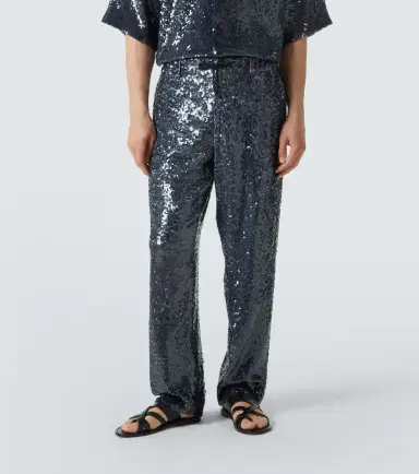 Dries Van Noten Sequined straight pants | Thumbnail 3 Dries Van Noten Sequined straight pants | Thumbnail 3