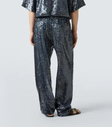 Dries Van Noten Sequined straight pants | Thumbnail 4 Dries Van Noten Sequined straight pants | Thumbnail 4