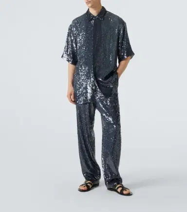 Dries Van Noten Sequined straight pants | Thumbnail 5 Dries Van Noten Sequined straight pants | Thumbnail 5
