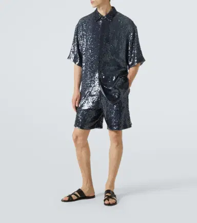Dries Van Noten Sequined Bermuda shorts | Thumbnail 4 Dries Van Noten Sequined Bermuda shorts | Thumbnail 4