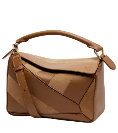 Loewe Puzzle Small leather and suede top-handle bag | Thumbnail 1 Loewe Puzzle Small leather and suede top-handle bag | Thumbnail 1