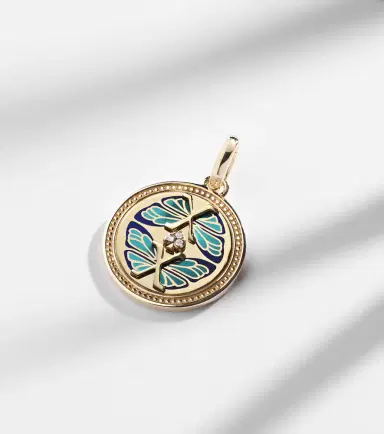 Foundrae Reverie Medium 18k gold and ceramic pendant with diamonds | Thumbnail 3 Foundrae Reverie Medium 18k gold and ceramic pendant with diamonds | Thumbnail 3