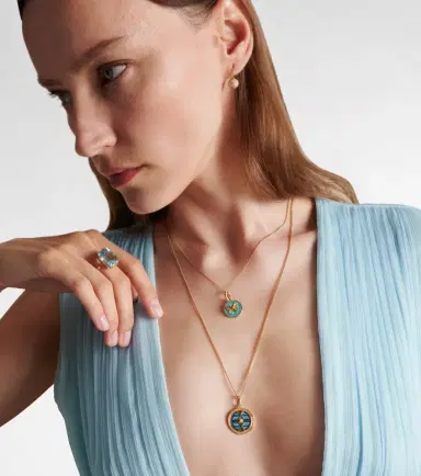 Foundrae Reverie Medium 18k gold and ceramic pendant with diamonds | Thumbnail 4 Foundrae Reverie Medium 18k gold and ceramic pendant with diamonds | Thumbnail 4