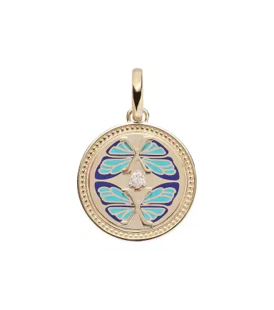 Foundrae Reverie Medium 18k gold and ceramic pendant with diamonds | Thumbnail 1 Foundrae Reverie Medium 18k gold and ceramic pendant with diamonds | Thumbnail 1