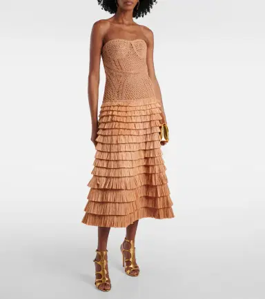 Simkhai Santana raffia-blend bustier dress | Thumbnail 3 Simkhai Santana raffia-blend bustier dress | Thumbnail 3